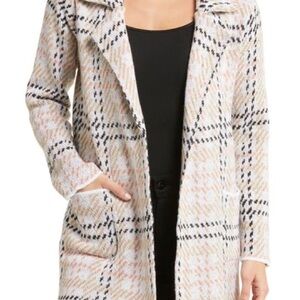 By Design Rocco Plaid Blazer Cardigan In Britt Ivory/ Tan/Black